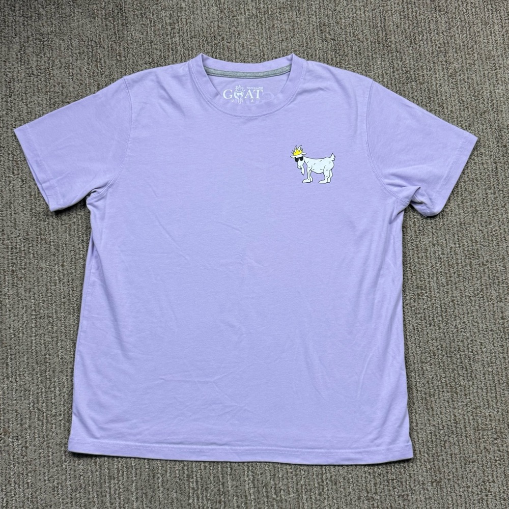 GOAT USA Kids Youth XL Lavender Purple Short Sleeve T-Shirt Chuck Logo Tee